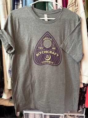 Bella Canvas Gray Tee with Purple & Gold Graphic